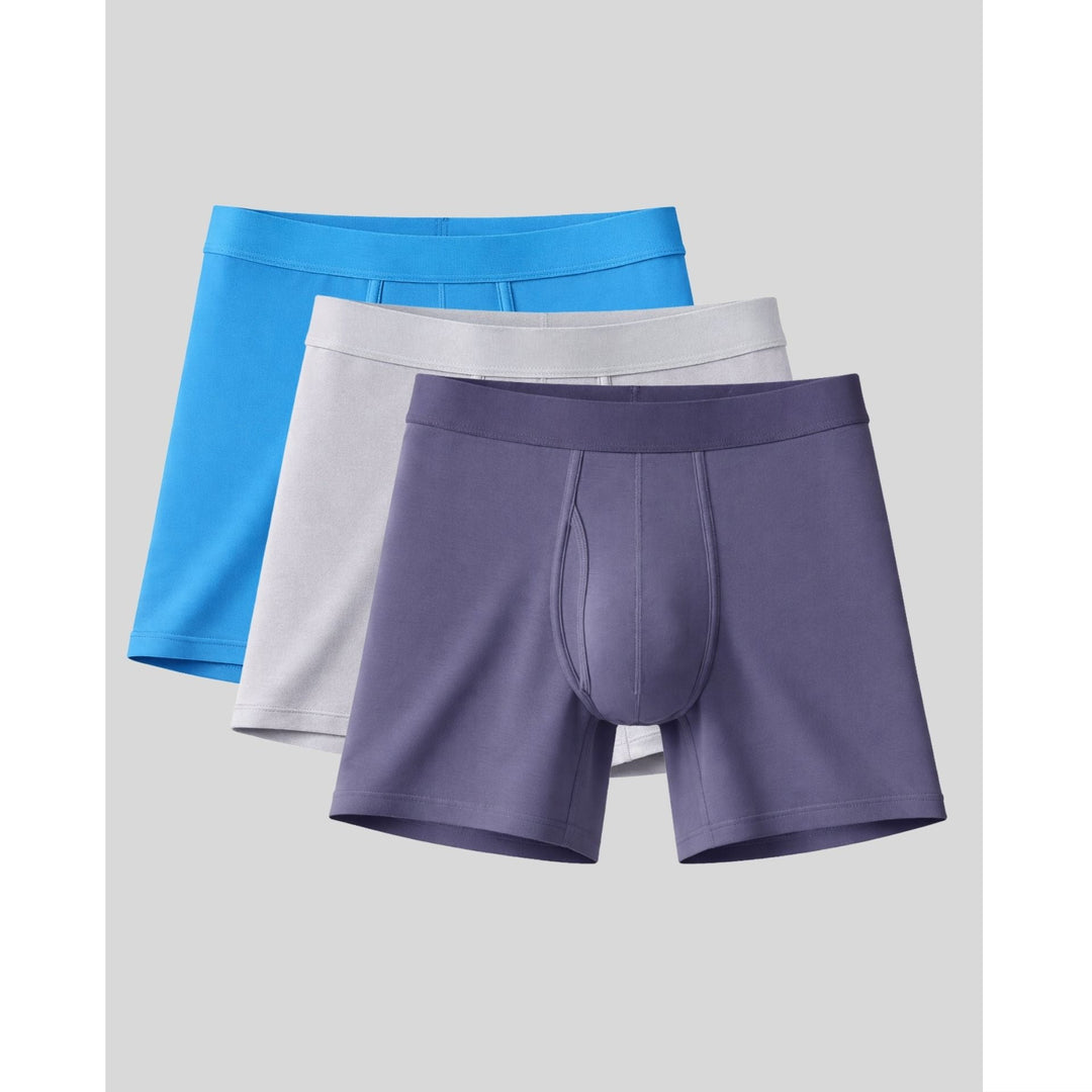 SilkCut Bamboo Boxer Briefs Multicolor 3-Pack – men's 100% bamboo boxer briefs functional fly
