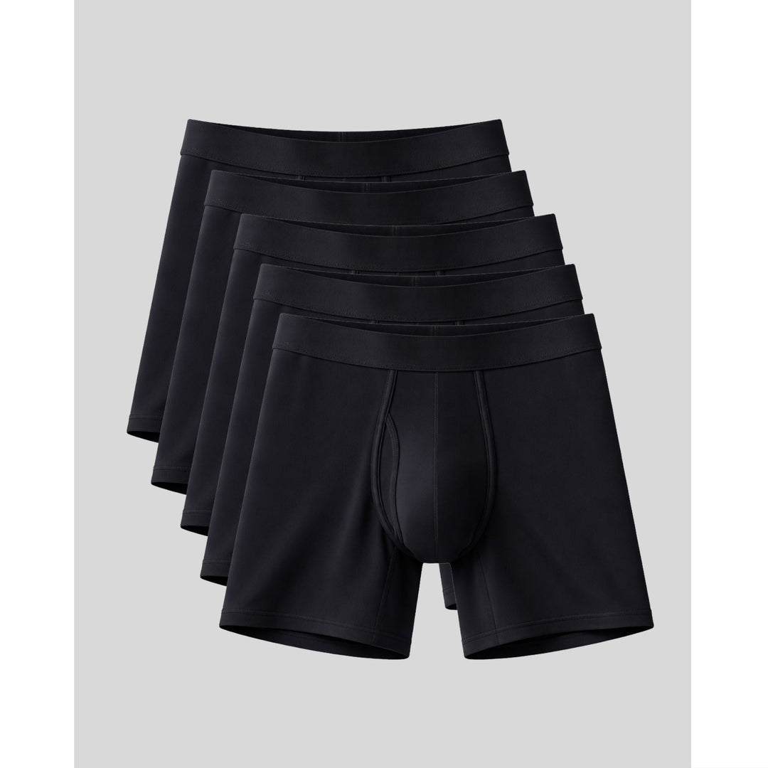 SilkCut Bamboo Boxer Briefs 5-Pack – men's 100% bamboo boxer briefs functional fly 5 pack