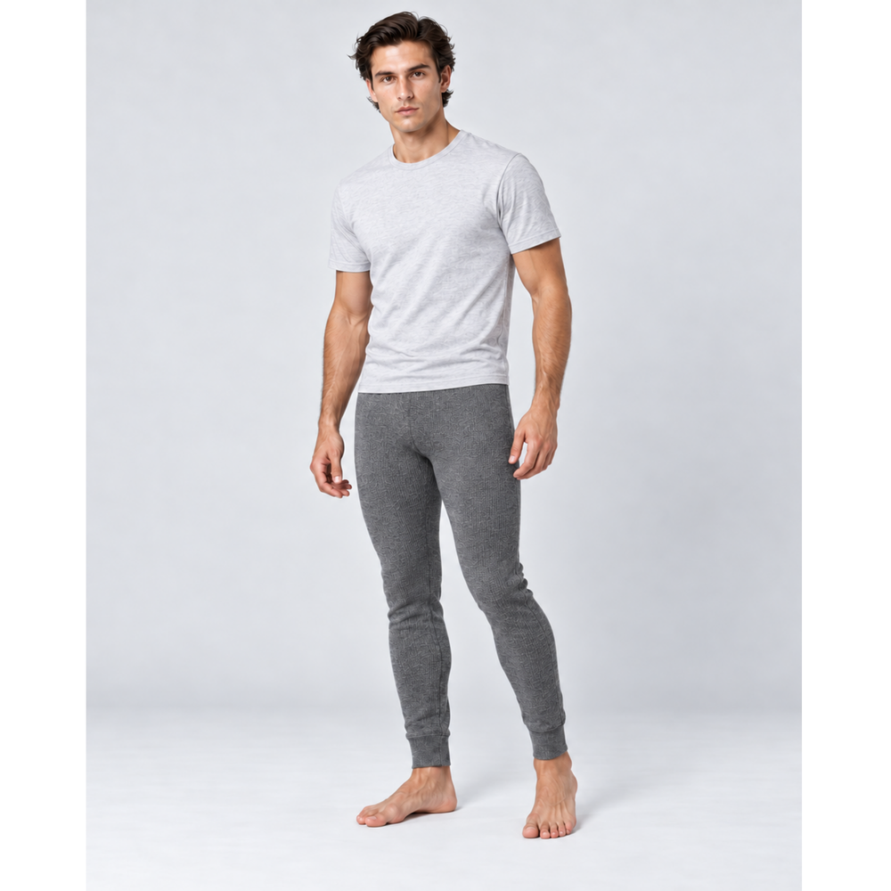 SilkCut Men's Turkish Cotton Thermal Long Johns – men's double-faced knit thermal base layer bottoms