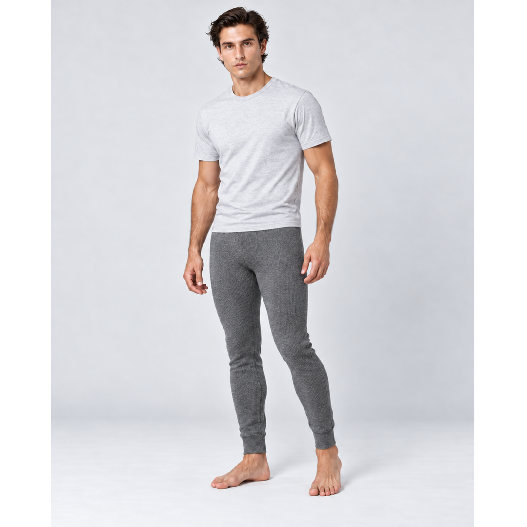 SilkCut Men's Turkish Cotton Thermal Long Johns – men's double-faced knit thermal base layer bottoms