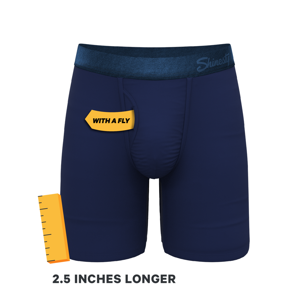 The Navy Jones Tonal Navy Long Leg Boxer Briefs with Ball Hammock® Pouch & Fly