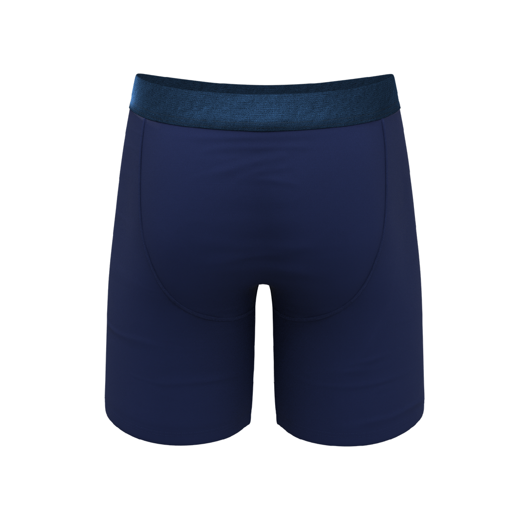 The Navy Jones Tonal Navy Long Leg Boxer Briefs with Ball Hammock® Pouch & Fly