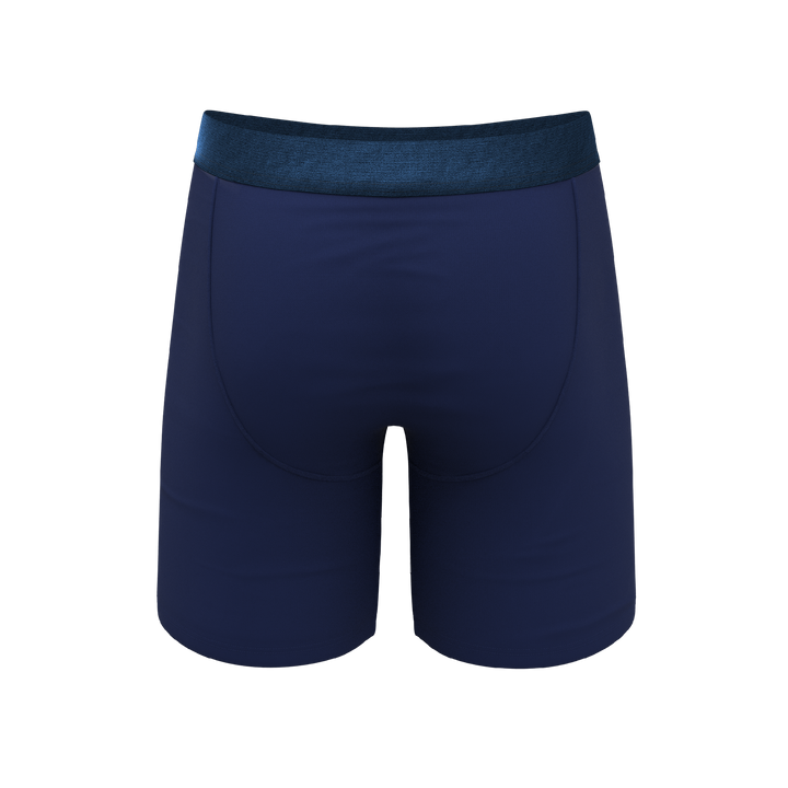 The Navy Jones Tonal Navy Long Leg Boxer Briefs with Ball Hammock® Pouch & Fly