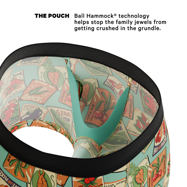 Men's Ball Hammock® Pouch Boxer Briefs - Ripe & Beefy Seed Packet Print