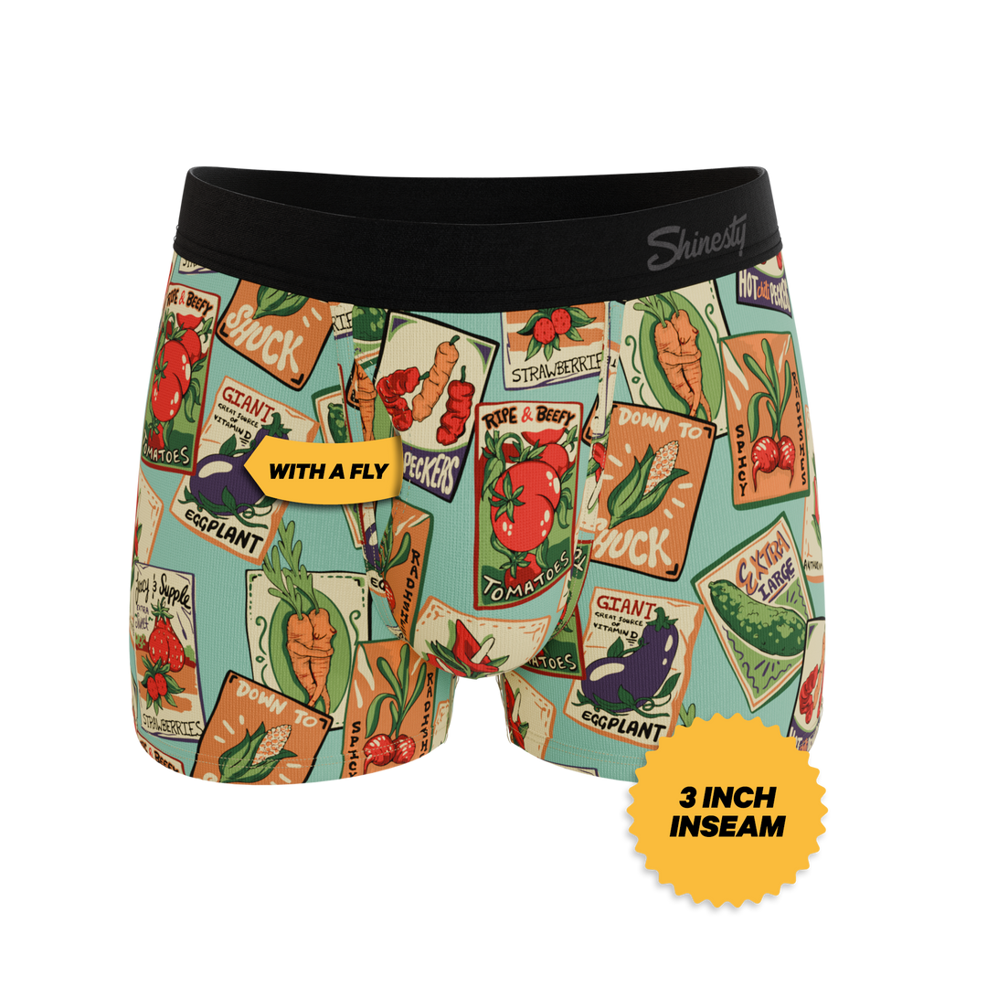 Men's Ball Hammock® Pouch Boxer Briefs - Ripe & Beefy Seed Packet Print