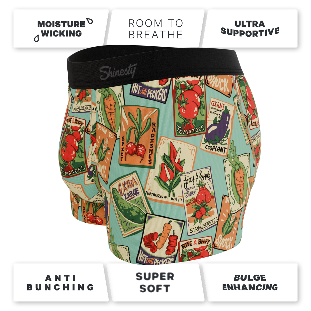 Men's Ball Hammock® Pouch Boxer Briefs - Ripe & Beefy Seed Packet Print