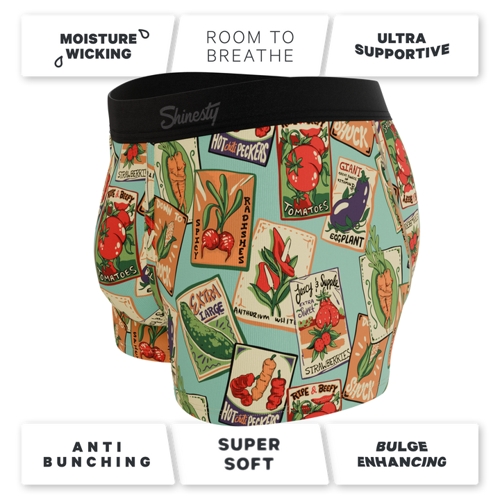 Men's Ball Hammock® Pouch Boxer Briefs - Ripe & Beefy Seed Packet Print