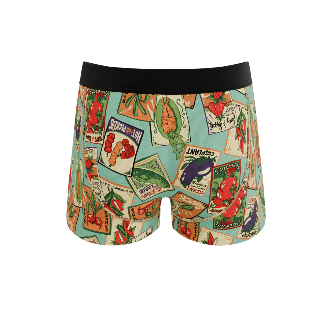Men's Ball Hammock® Pouch Boxer Briefs - Ripe & Beefy Seed Packet Print