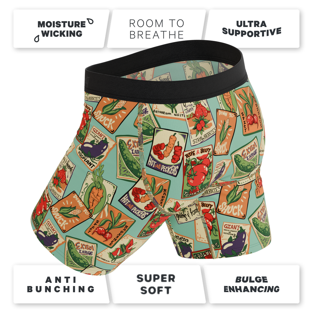 The Prize Winner Vintage Seed Packet Boxer Briefs - Funny Garden Pouch Underwear