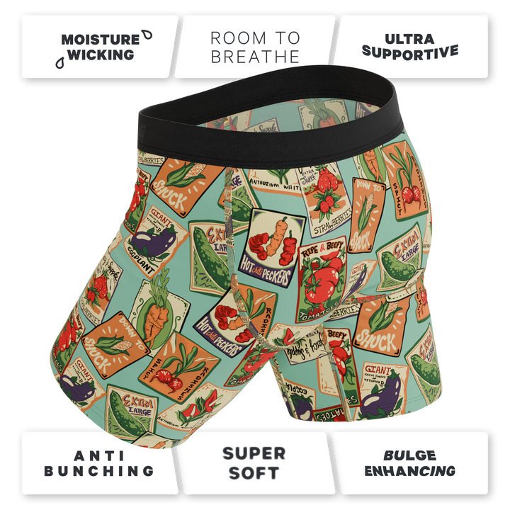 The Prize Winner Vintage Seed Packet Boxer Briefs - Funny Garden Pouch Underwear