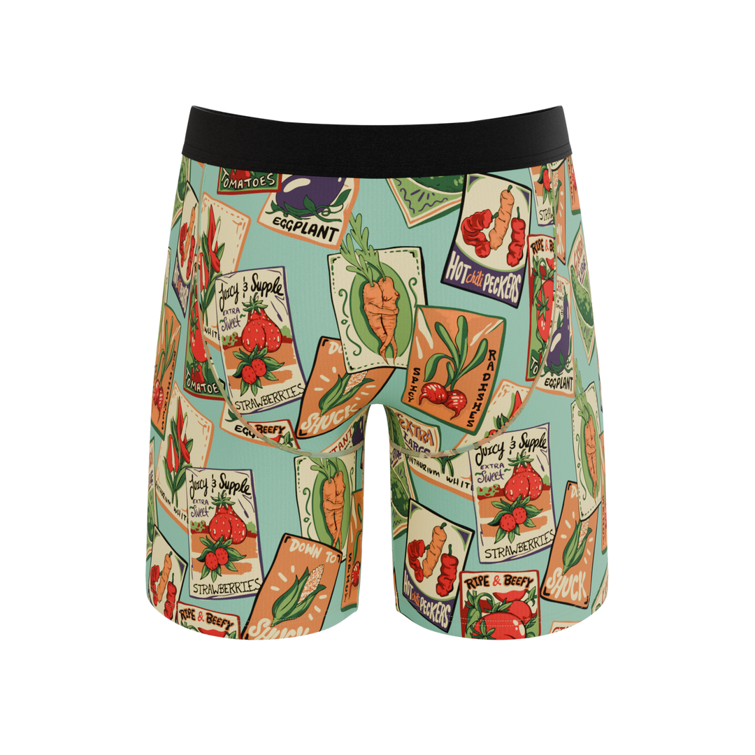 The Prize Winner Vintage Seed Packet Boxer Briefs - Funny Garden Pouch Underwear