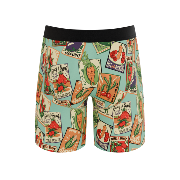 The Prize Winner Vintage Seed Packet Boxer Briefs - Funny Garden Pouch Underwear