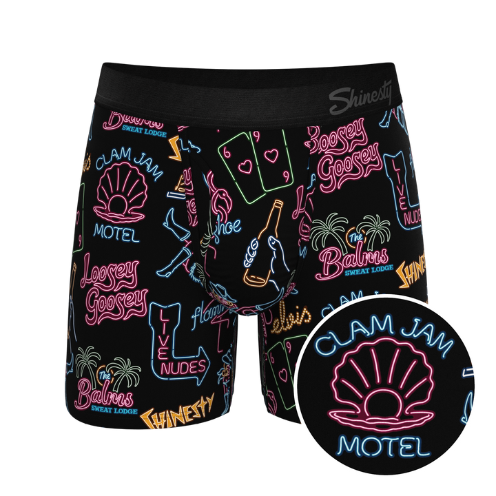 Shinesty "The Neon Dream" Vegas Signs Ball Hammock® Pouch Underwear with Fly