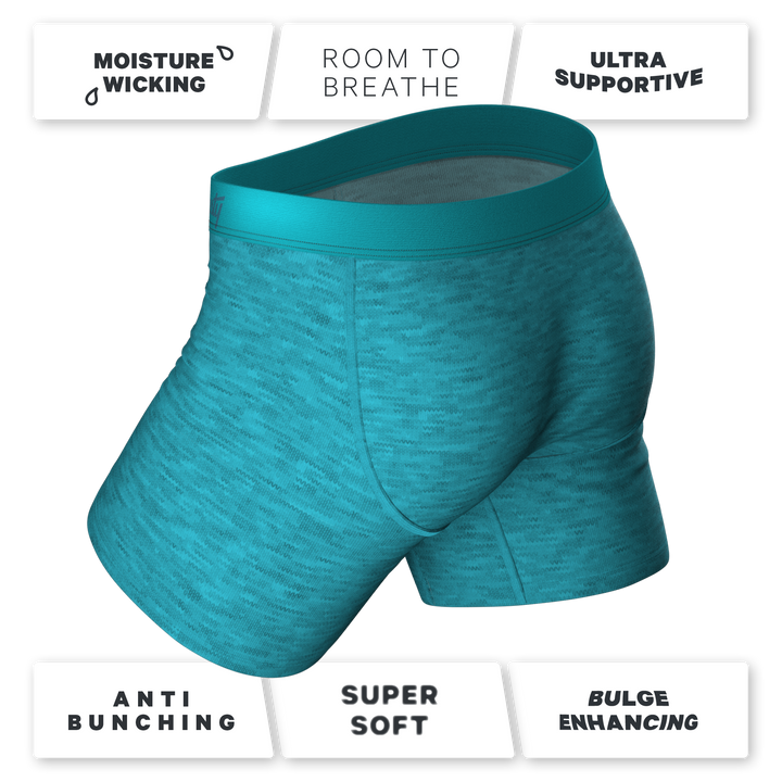 The Nerves of Teal Heather Ball Hammock® Pouch Underwear for Men