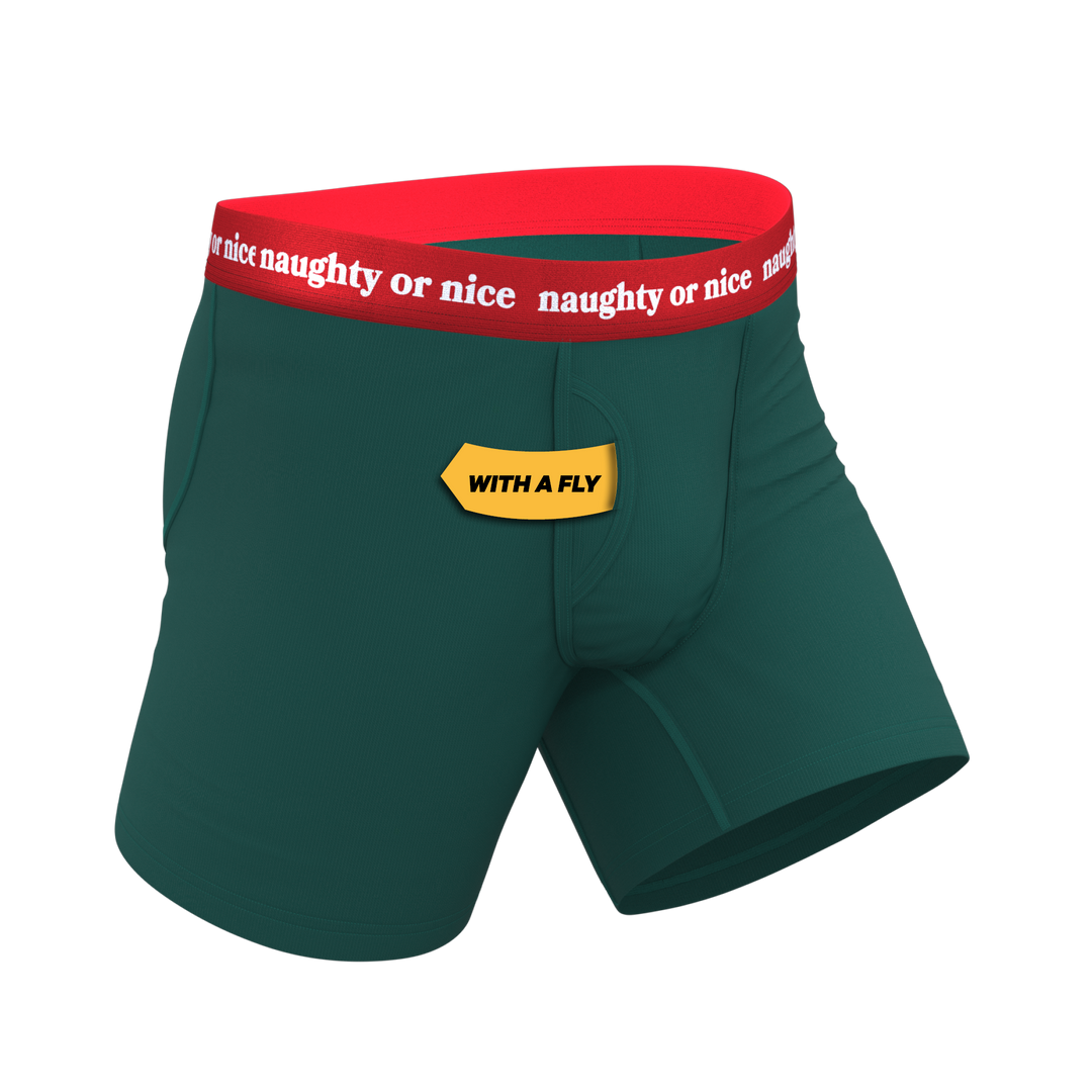 Shinesty "The Nice List" Flirty Waistband Ball Hammock® Pouch Boxer Briefs with Fly
