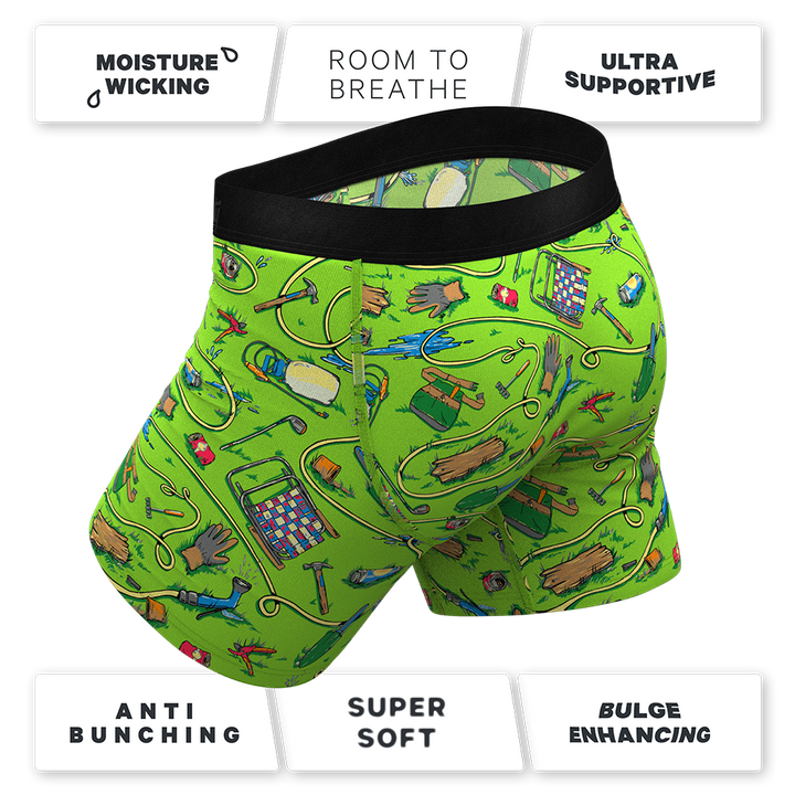 The Nice Piece Of Grass Ball Hammock® Pouch Underwear with Fly (Gardening Hose Print)