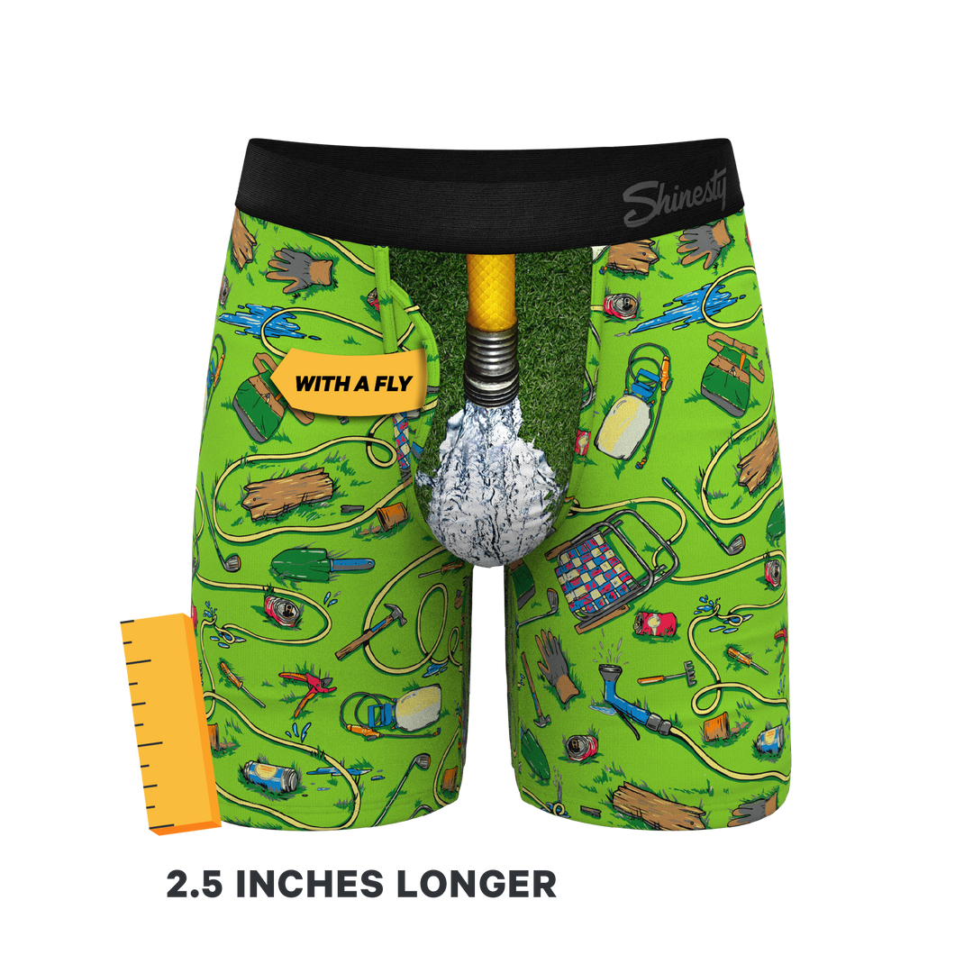 Shinesty "The Nice Piece Of Grass" Gardening Hose Long Leg Ball Hammock® Pouch Underwear With Fly