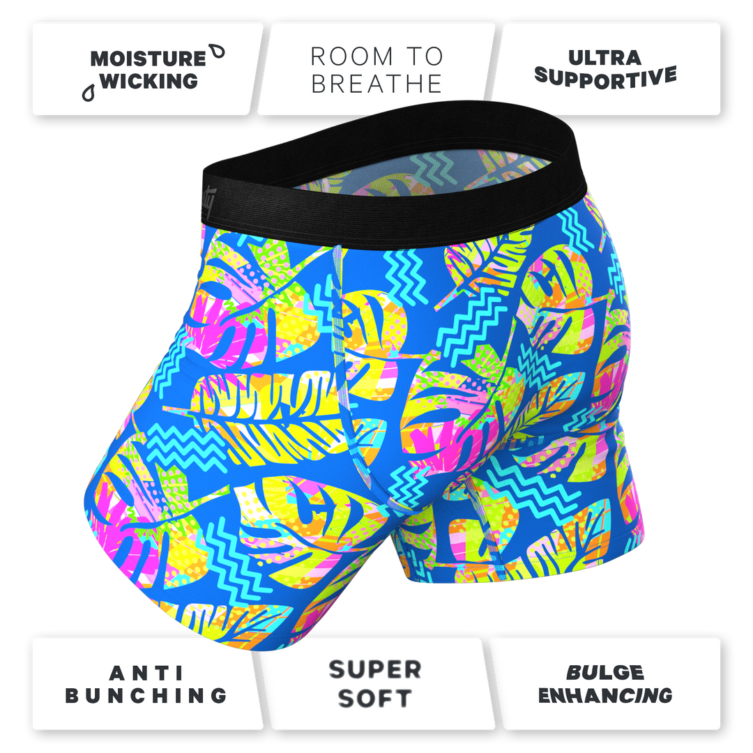 The Oahu Rendezvous Tropical Leaves Ball Hammock® Pouch Underwear with Fly