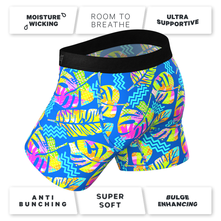 The Oahu Rendezvous Tropical Leaves Ball Hammock® Pouch Underwear with Fly