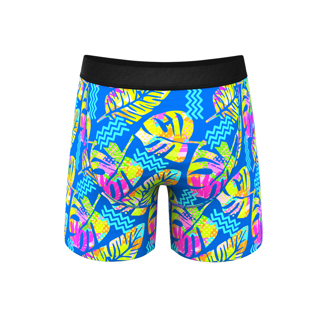 The Oahu Rendezvous Tropical Leaves Ball Hammock® Pouch Underwear with Fly