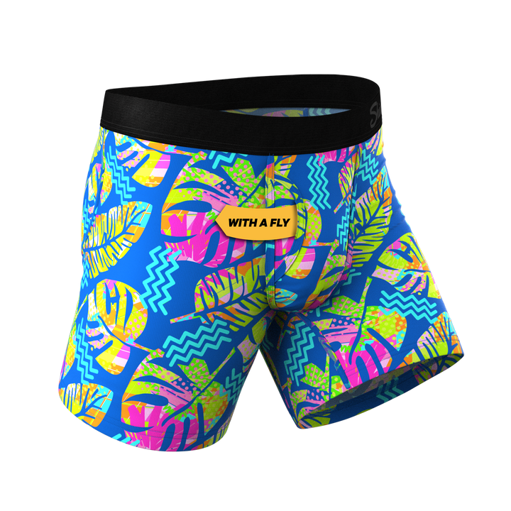 The Oahu Rendezvous Tropical Leaves Ball Hammock® Pouch Underwear with Fly