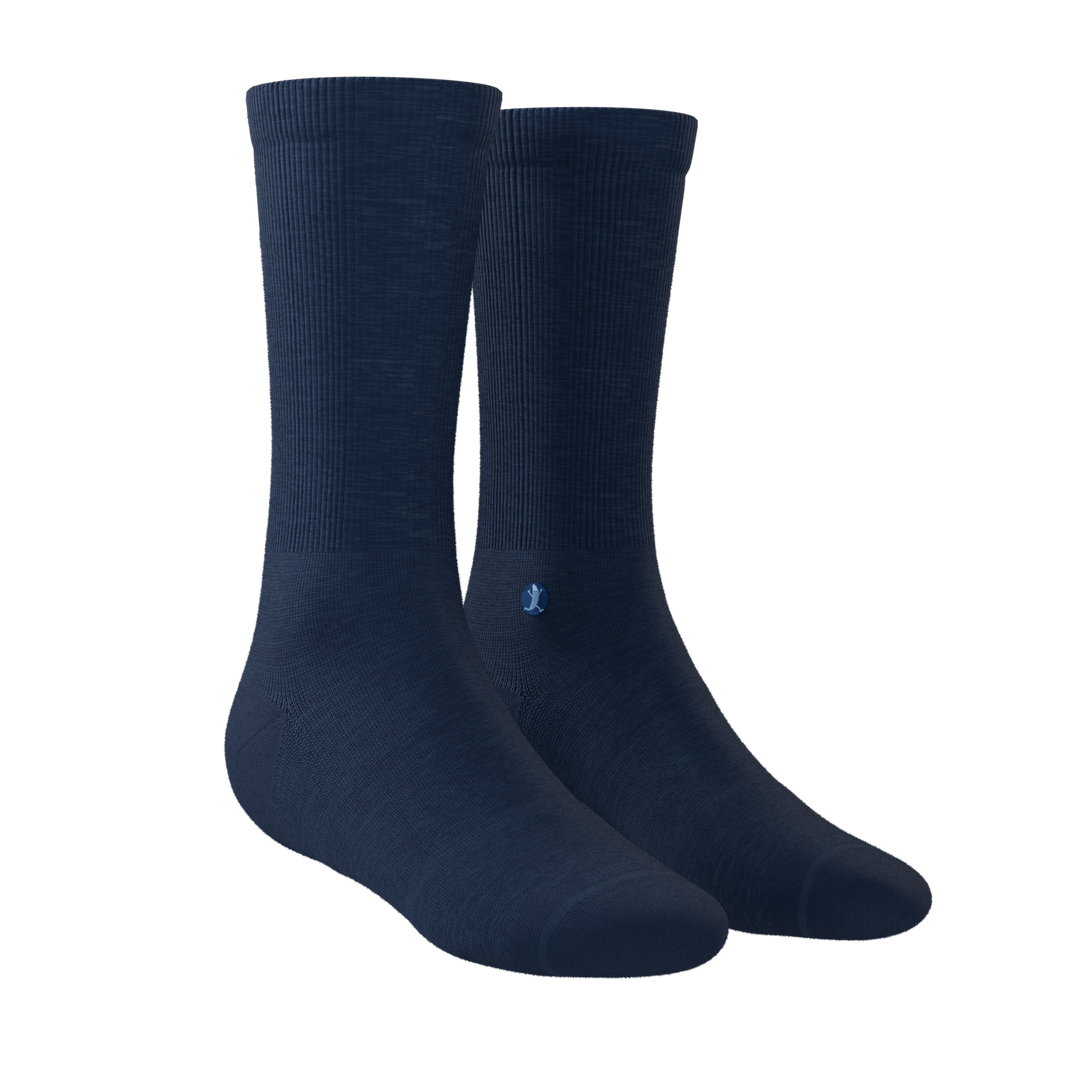 The Ocean Blue | Chambray Heather Heel Hammock™ Crew Socks