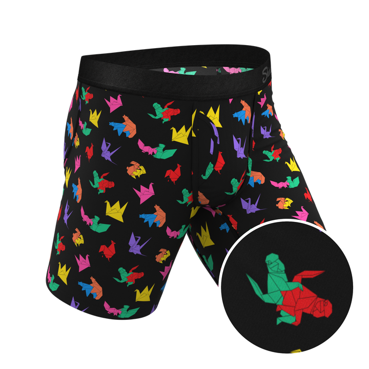 Shinesty The Fold Fashioned Origami Long Leg Ball Hammock® Pouch Underwear with Fly