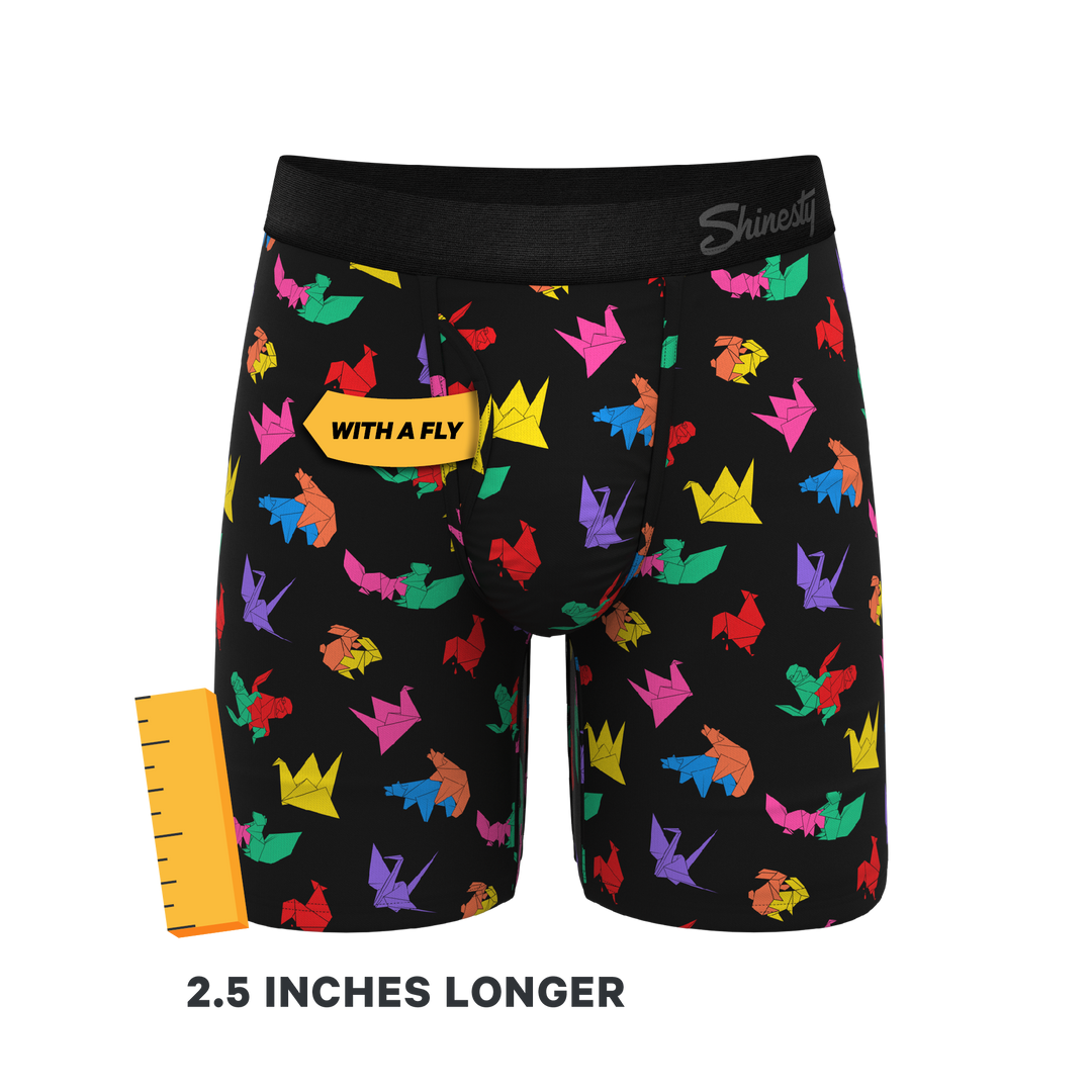 Shinesty The Fold Fashioned Origami Long Leg Ball Hammock® Pouch Underwear with Fly