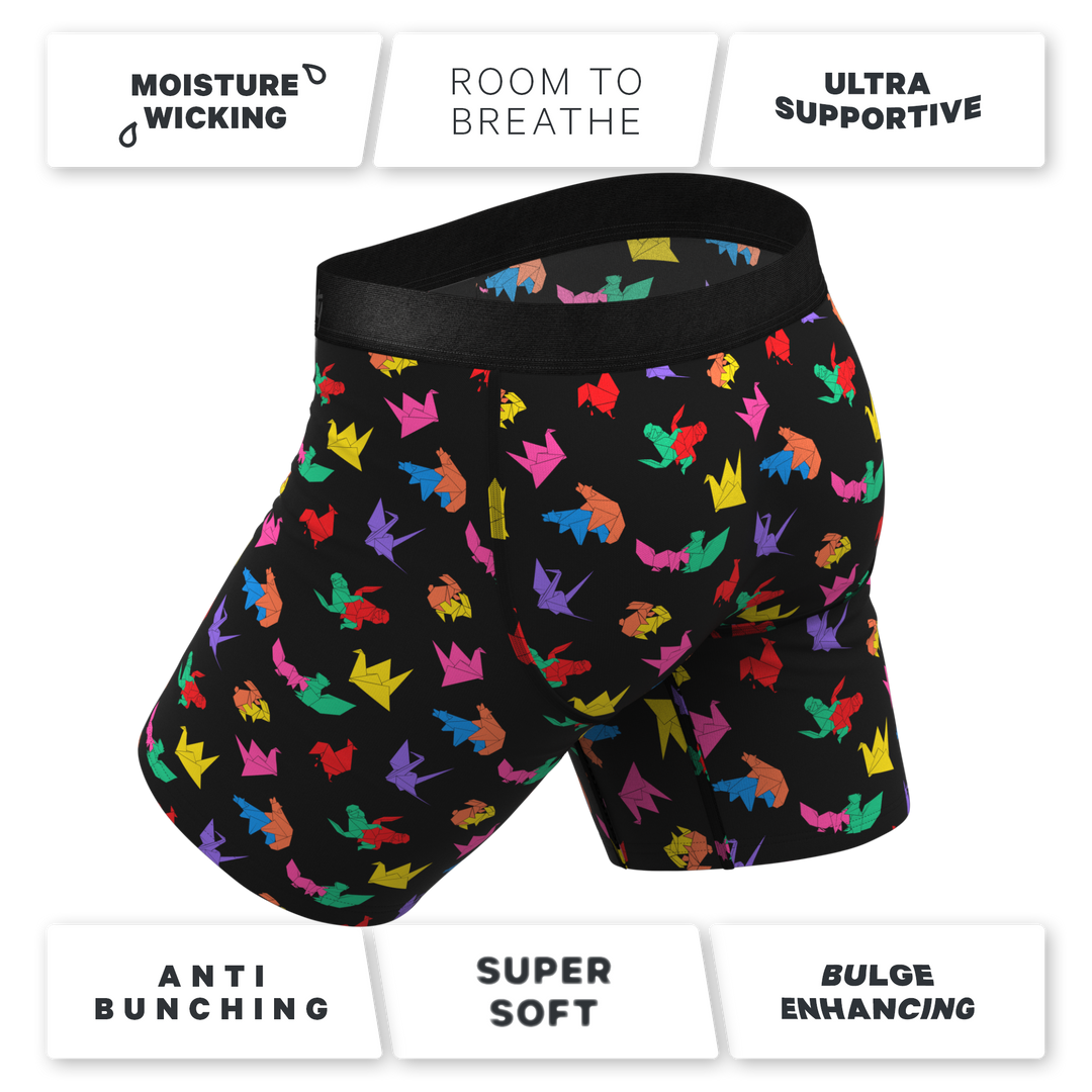 Shinesty The Fold Fashioned Origami Long Leg Ball Hammock® Pouch Underwear with Fly