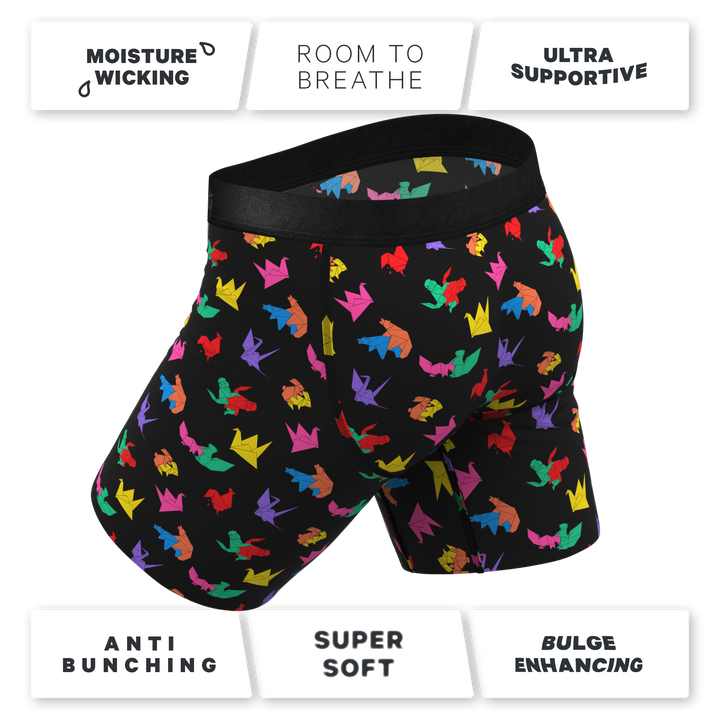 Shinesty The Fold Fashioned Origami Long Leg Ball Hammock® Pouch Underwear with Fly