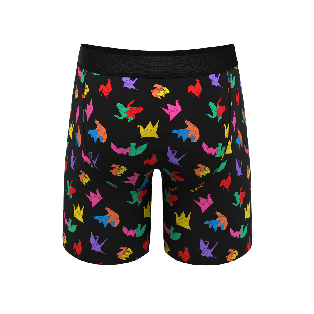 Shinesty The Fold Fashioned Origami Long Leg Ball Hammock® Pouch Underwear with Fly