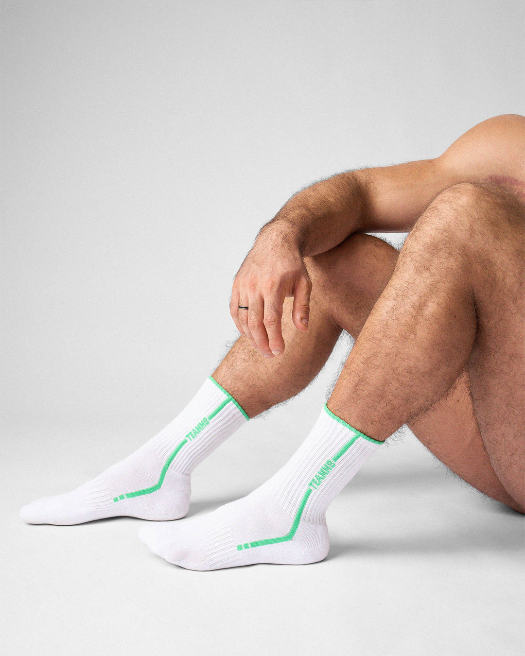 TEAMM8 Optic Crew Socks in Lime – bold striped men's crew socks