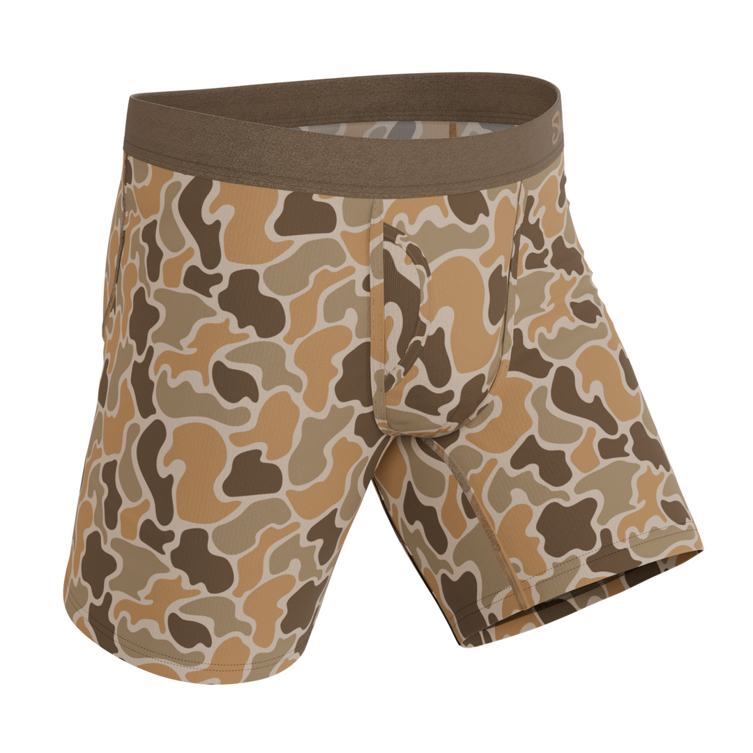 Shinesty The Out of Sight light duck camo Ball Hammock long leg underwear with fly – duck camo long leg boxer