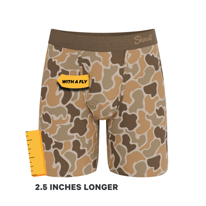 Shinesty The Out of Sight light duck camo Ball Hammock long leg underwear with fly – duck camo long leg boxer