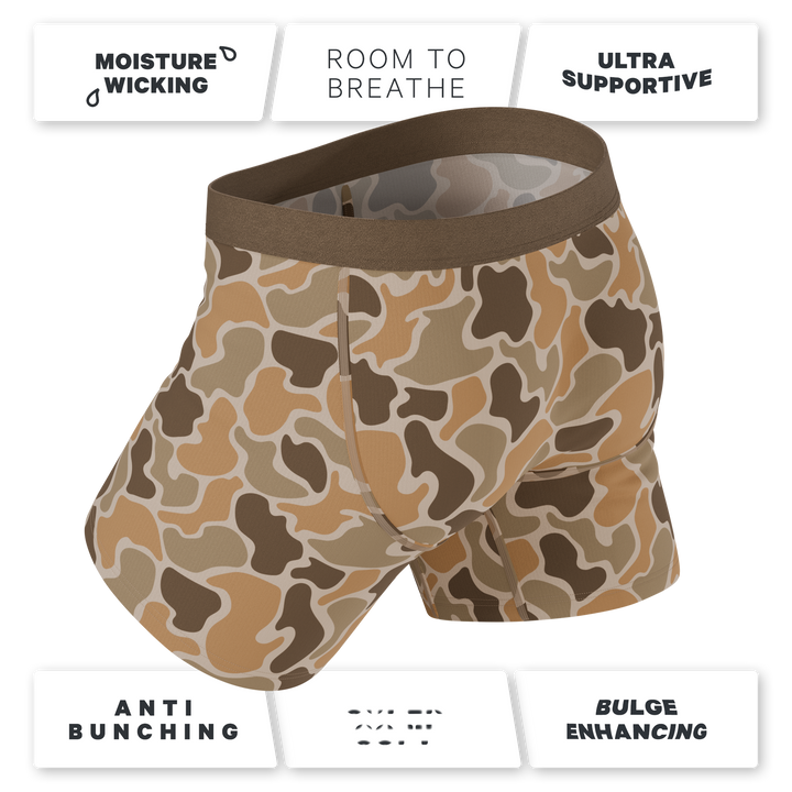 Shinesty The Out of Sight light duck camo Ball Hammock pouch underwear – men's duck camo boxer briefs
