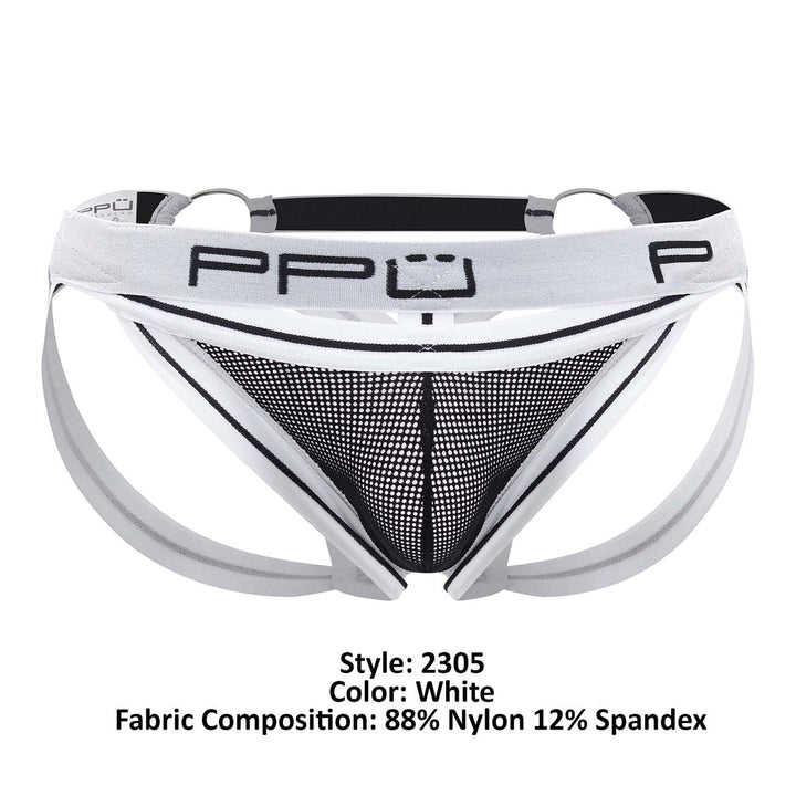 PPU Mesh Jockstrap in White – men's jockstraps