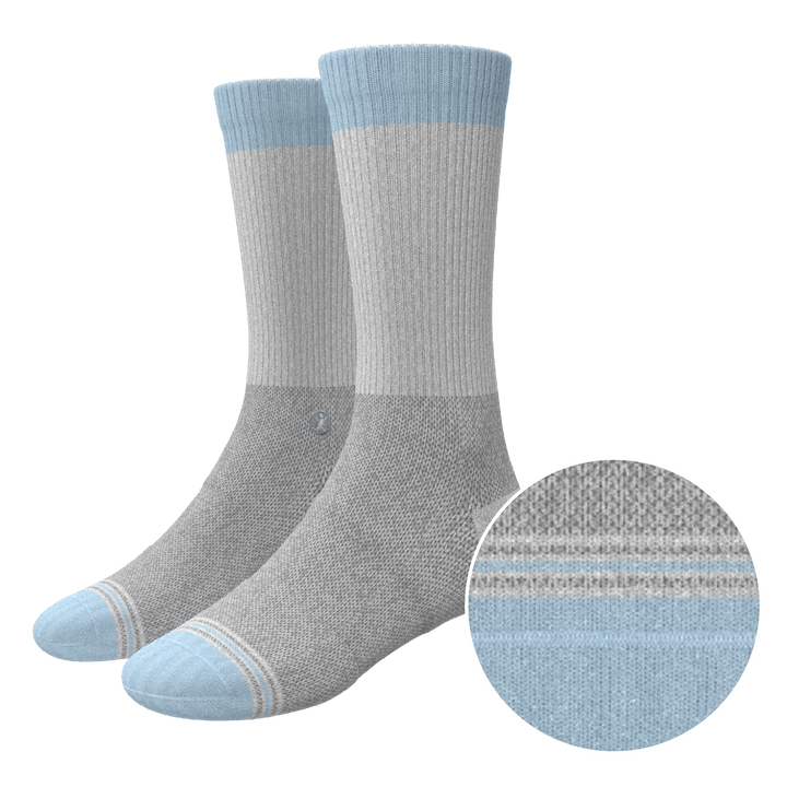 The Pacific Blue | Tri Color Block Heel Hammock™ Crew Socks