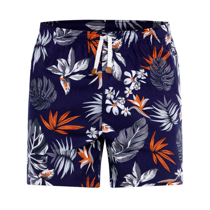 Mundo Unico Kendric short shorts in dark blue – floral 100% cotton leather applique shorts