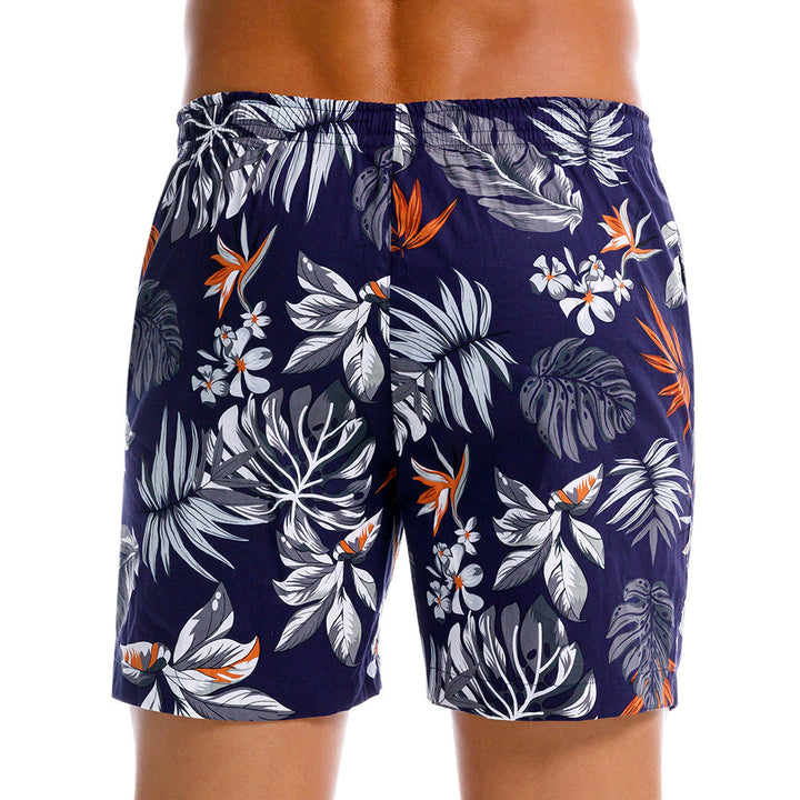 Mundo Unico Kendric short shorts in dark blue – floral 100% cotton leather applique shorts