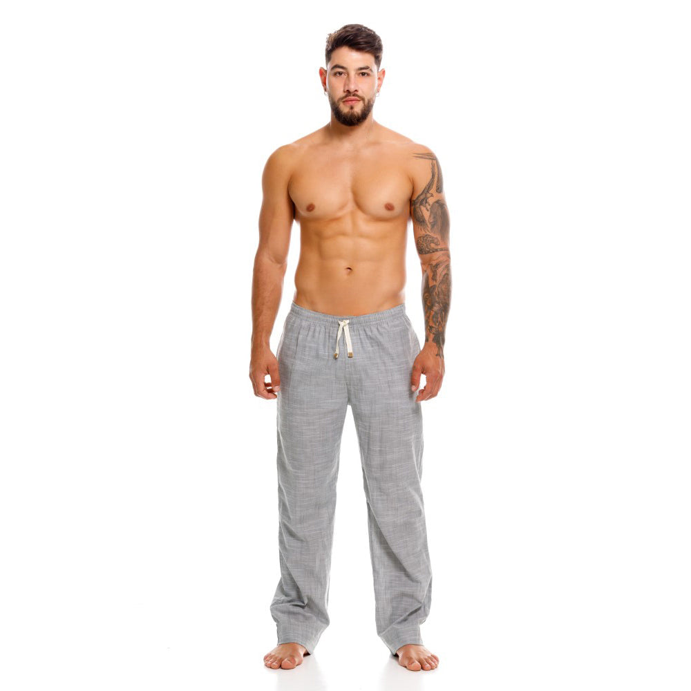 Mundo Unico men's green cotton long boxer Batista lounge underwear – front view