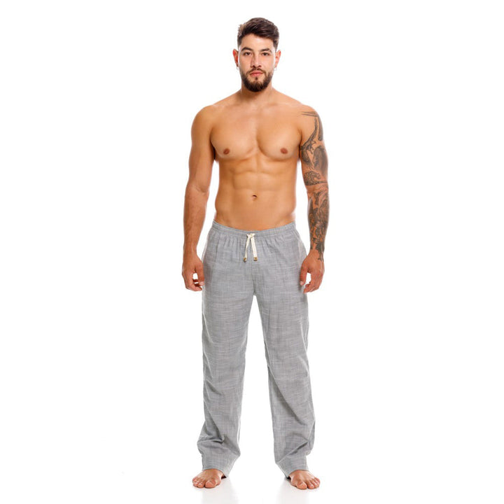 Mundo Unico men's green cotton long boxer Batista lounge underwear – front view