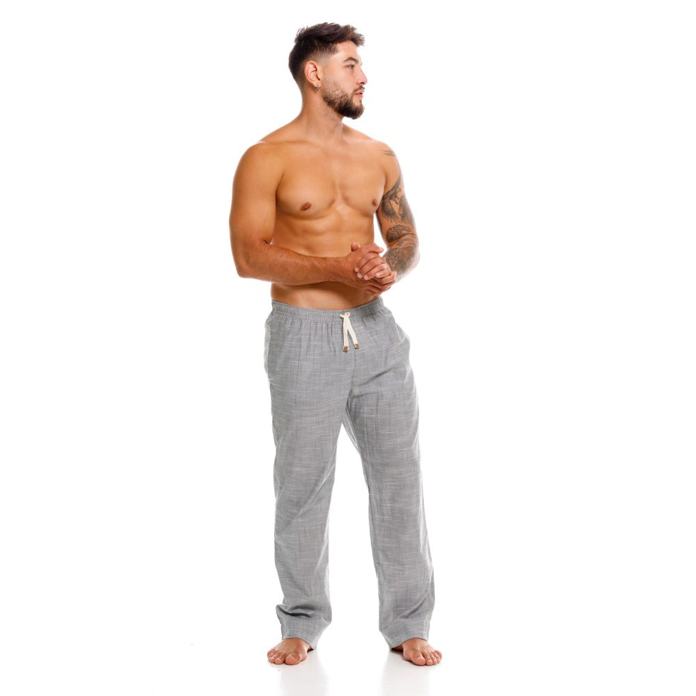 Mundo Unico men's green cotton long boxer Batista lounge underwear – back view