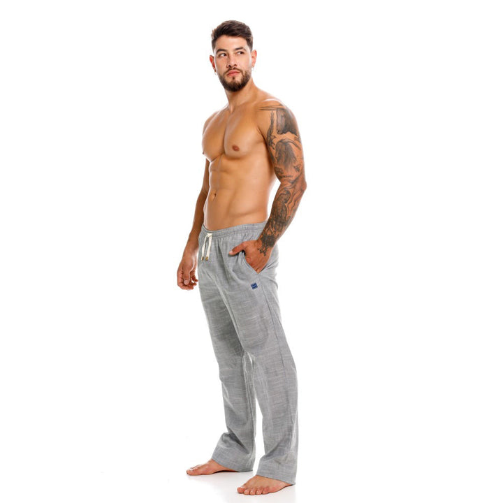 Mundo Unico men's green cotton long boxer Batista lounge underwear – side view