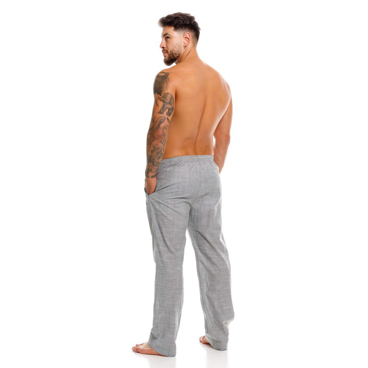Mundo Unico men's green cotton long boxer Batista lounge underwear – detail view
