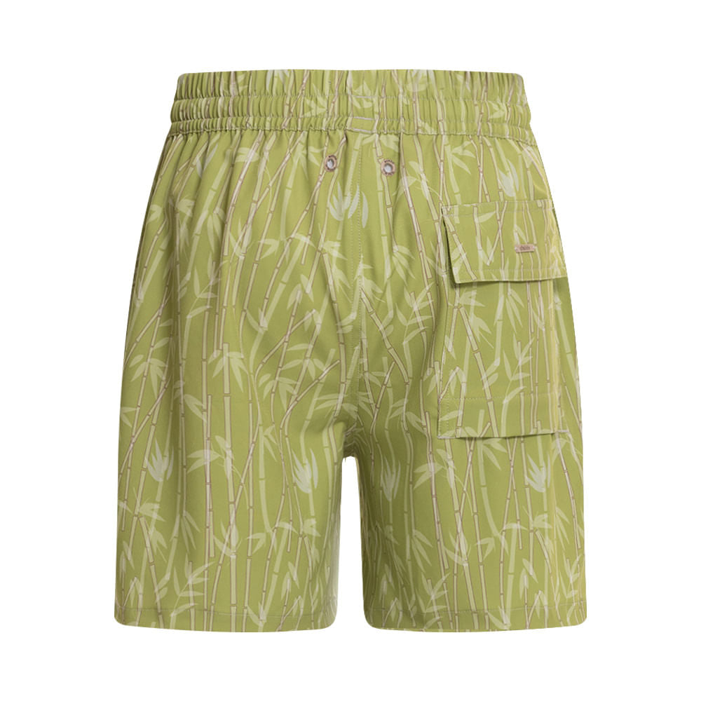 Mundo Unico Azucar board shorts in green – sugar cane print side pockets mesh liner swim shorts