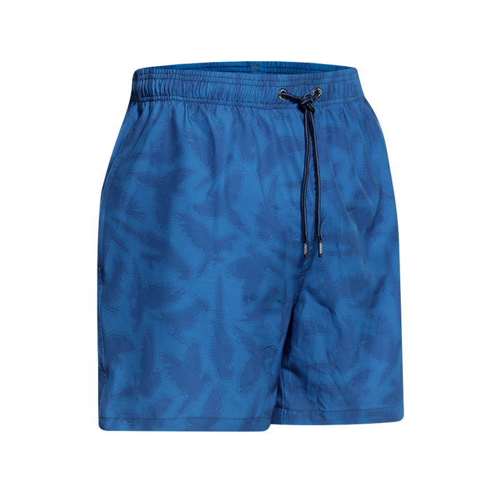 Mundo Unico Guacamaya board shorts in blue – tropical macaw parrot print swim shorts