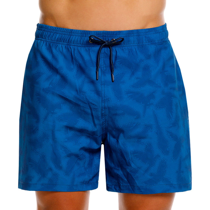 Mundo Unico Guacamaya board shorts in blue – tropical macaw parrot print swim shorts