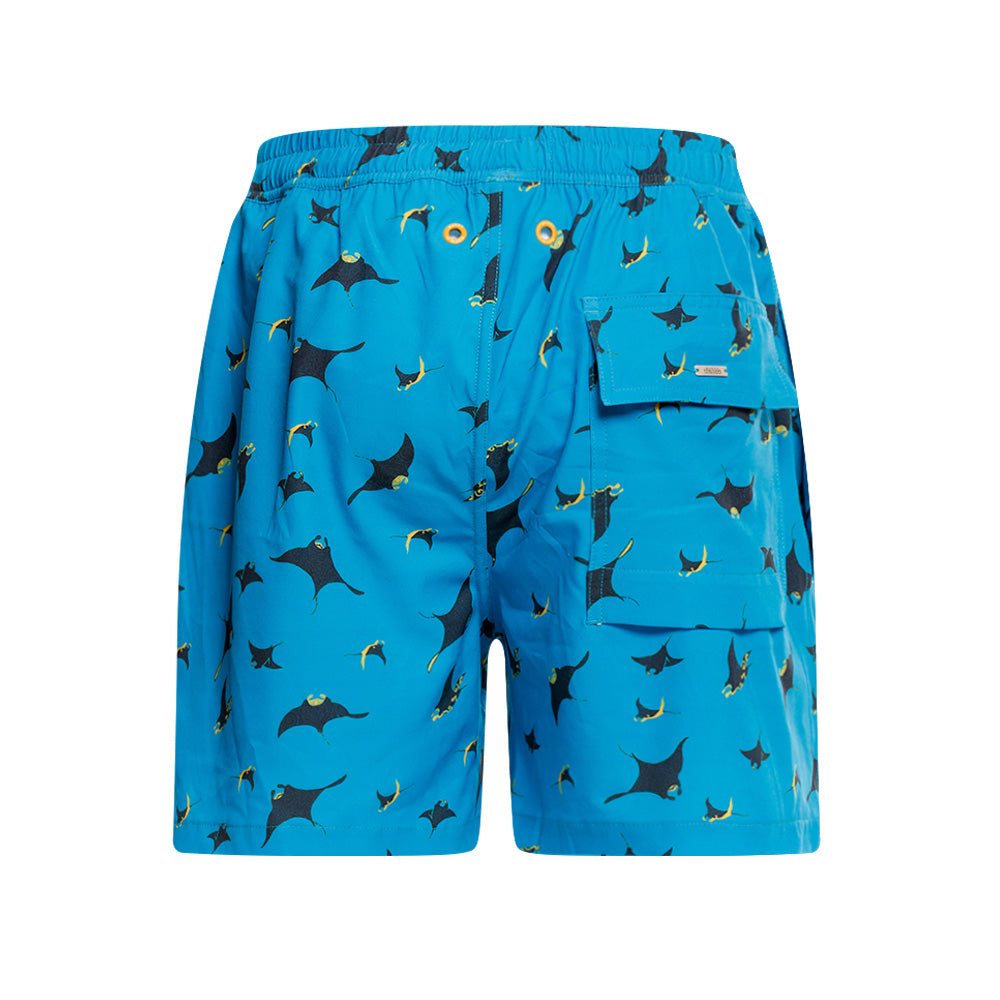 Mundo Unico Mabula board shorts in blue – mid-length quick-dry swim shorts