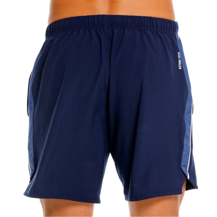 Mundo Unico Longitud athletic shorts in blue – Action Tech contrast panel performance training shorts