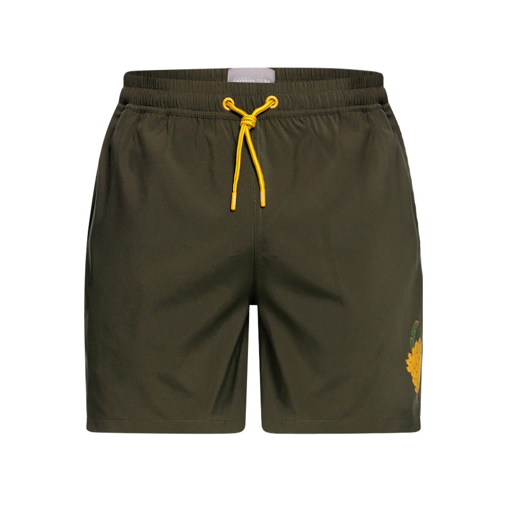 Mundo Unico Racimo board shorts in green – grape bunch print mid-length swim shorts